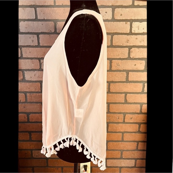 SUMMER CREAM TANK TOP WITH LACE TRIM - Picture 4 of 5